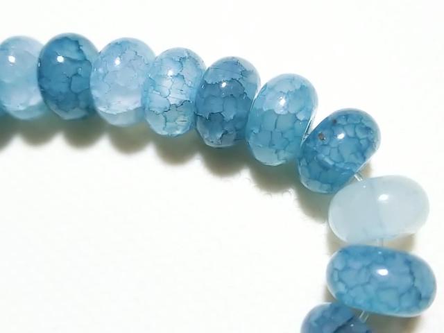 天然石★龍紋瑪瑙(ブルー) 8mmロンデル 半連 < 女性アクセサリー/時計 天然石★龍紋瑪瑙(ブルー) 8mmロンデル 半連 < 女性アクセサリー/時計の