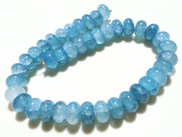 天然石★龍紋瑪瑙(ブルー) 8mmロンデル 半連 < 女性アクセサリー/時計 天然石★龍紋瑪瑙(ブルー) 8mmロンデル 半連 < 女性アクセサリー/時計の