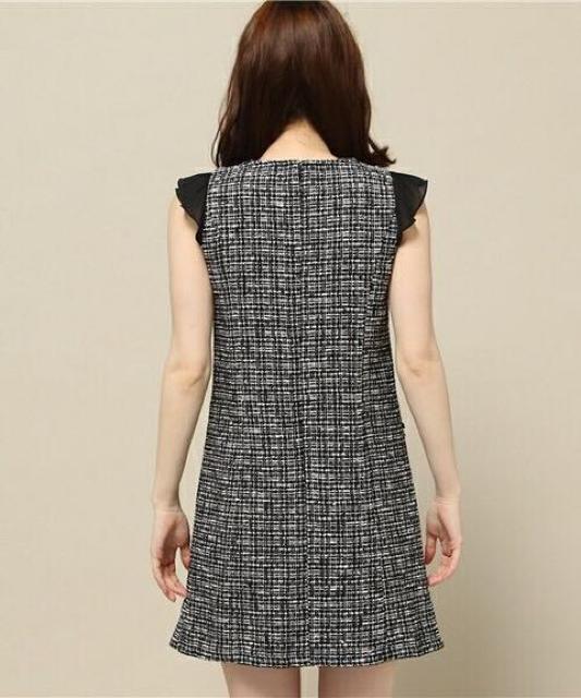 定価10,692円●MIIAミーア【新品】ツイードビジューワンピース●黒ブラック < ブランド 定価10,692円●MIIAミーア【新品】ツイードビジューワンピース●黒ブラック < ブランドの