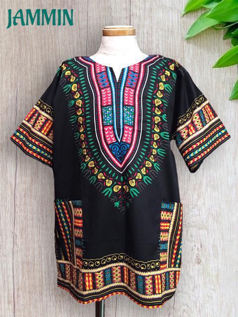 アフリカ民族衣装ダシキ★黒★アジアン★エスニック★ダンス < 男性ファッション  アフリカ民族衣装ダシキ★黒★アジアン★エスニック★ダンス  < 男性ファッションの