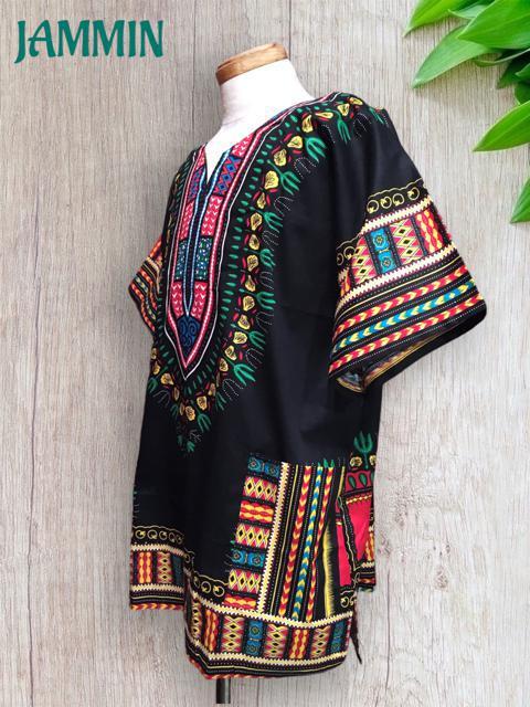 アフリカ民族衣装ダシキ★黒★アジアン★エスニック★ダンス < 男性ファッション  アフリカ民族衣装ダシキ★黒★アジアン★エスニック★ダンス < 男性ファッションの