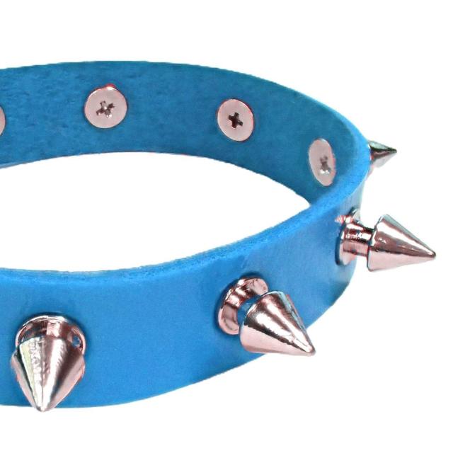 スタッズ 鋲 トゲトゲ 1列 レザーブレスレット ブレスレット アクセサリー バングル リストバンド ロック パンク 水色 D < 男性アクセサリー/時計 スタッズ 鋲 トゲトゲ 1列 レザーブレスレット ブレスレット アクセサリー バングル リストバンド ロック パンク 水色 D < 男性アクセサリー/時計の