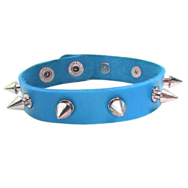 スタッズ 鋲 トゲトゲ 1列 レザーブレスレット ブレスレット アクセサリー バングル リストバンド ロック パンク 水色 D < 男性アクセサリー/時計 スタッズ 鋲 トゲトゲ 1列 レザーブレスレット ブレスレット アクセサリー バングル リストバンド ロック パンク 水色 D < 男性アクセサリー/時計の