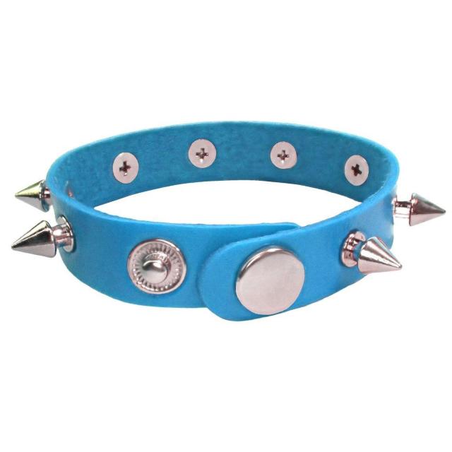 スタッズ 鋲 トゲトゲ 1列 レザーブレスレット ブレスレット アクセサリー バングル リストバンド ロック パンク 水色 D < 男性アクセサリー/時計 スタッズ 鋲 トゲトゲ 1列 レザーブレスレット ブレスレット アクセサリー バングル リストバンド ロック パンク 水色 D < 男性アクセサリー/時計の