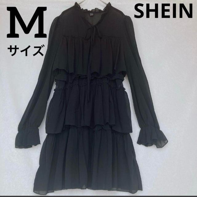 ゴシック ティアード フリル 長袖 シースル フレア ロングワンピース M 黒 N2m < 女性ファッション ゴシック ティアード フリル 長袖 シースル フレア ロングワンピース M 黒 N2m < 女性ファッションの