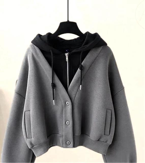 偽2枚切替パーカー&ハイウェストスカート < 女性ファッション 偽2枚切替パーカー&ハイウェストスカート < 女性ファッションの