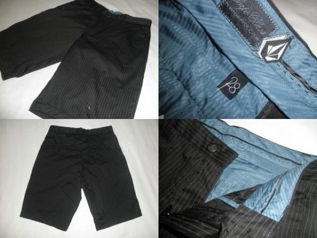 ★USA購入 ボルコム【VOLCOM】ストライプ柄ハーフP 28インチ黒系 < ブランド  ★USA購入 ボルコム【VOLCOM】ストライプ柄ハーフP 28インチ黒系 < ブランドの