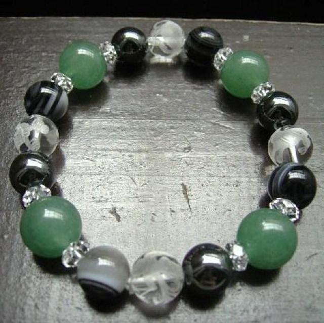 *風水四神*アベンチュリンx天眼石xヘマタイトブレスレット < 女性アクセサリー/時計 *風水四神*アベンチュリンx天眼石xヘマタイトブレスレット < 女性アクセサリー/時計の