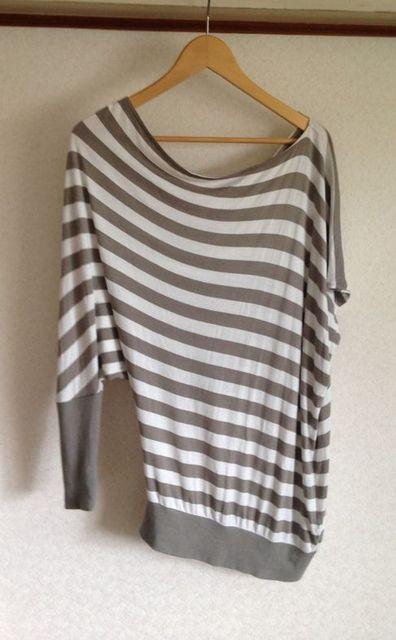 E hyphen world gallery◆アシンメトリー グレーボーダー チュニック ワンピース < ブランド  E hyphen world gallery◆アシンメトリー グレーボーダー チュニック ワンピース  < ブランドの