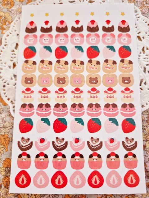 お裾分け☆くまと苺の目印シールシート☆ < インテリア/ライフ お裾分け☆くまと苺の目印シールシート☆ < インテリア/ライフの