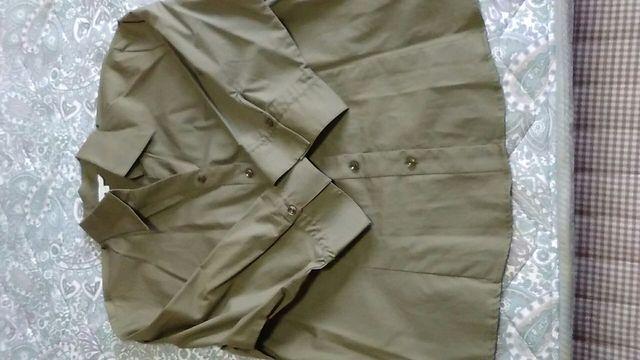 値下げ★大きいサイズ★カーキ七分袖スキッパーシャツ★17号★3L ★ユーズド < 女性ファッション  値下げ★大きいサイズ★カーキ七分袖スキッパーシャツ★17号★3L ★ユーズド  < 女性ファッションの