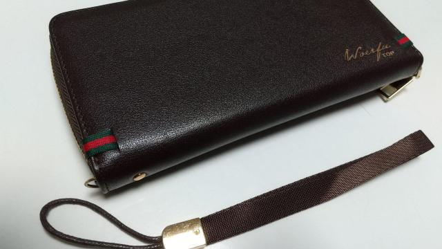 格安 紳士用リッチオシャレな長財布 茶×金 < 男性ファッション 格安 紳士用リッチオシャレな長財布 茶×金 < 男性ファッションの