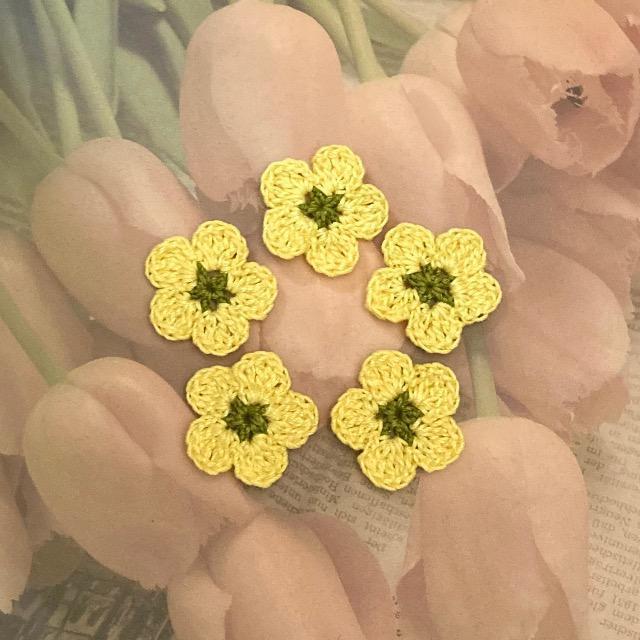 ハンドメイド レース編み かぎ針編み お花モチーフ5個セット < 女性ファッション  ハンドメイド レース編み かぎ針編み お花モチーフ5個セット  < 女性ファッションの