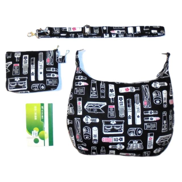 【中サイズ】◆MARY QUANT◆マリークワント・コスメ×黒地◆ファスナーショルダー&ポーチA点セット < 女性ファッション 【中サイズ】◆MARY QUANT◆マリークワント・コスメ×黒地◆ファスナーショルダー&ポーチA点セット < 女性ファッションの