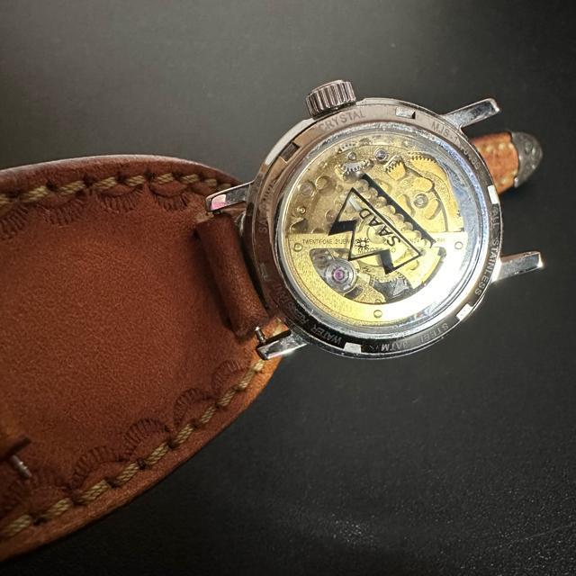 *極美品【SAAD】 機械式自動巻 彫銀装飾 裏スケ メンズウォッチ < 男性アクセサリー/時計 *極美品【SAAD】 機械式自動巻 彫銀装飾 裏スケ メンズウォッチ < 男性アクセサリー/時計の