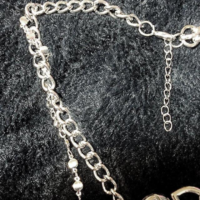 新品★ハートデコレーションラインストーンが揺れるネックレス < 女性アクセサリー/時計  新品★ハートデコレーションラインストーンが揺れるネックレス < 女性アクセサリー/時計の