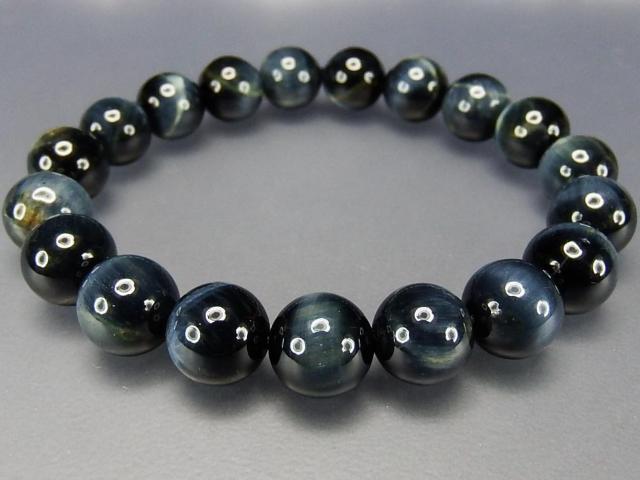 4Aブルータイガーアイ約10mm天然石ブレスレット数珠 < 女性アクセサリー/時計  4Aブルータイガーアイ約10mm天然石ブレスレット数珠 < 女性アクセサリー/時計の