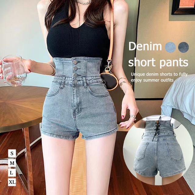 送料無料 新品 デニム ショートパンツ ハイウエスト美脚 < 女性ファッション  送料無料 新品 デニム ショートパンツ ハイウエスト美脚  < 女性ファッションの