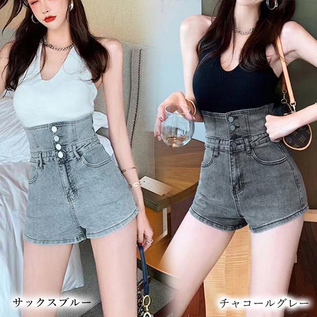 送料無料 新品 デニム ショートパンツ ハイウエスト美脚 < 女性ファッション  送料無料 新品 デニム ショートパンツ ハイウエスト美脚 < 女性ファッションの