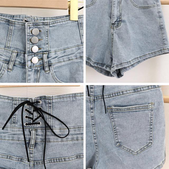 送料無料 新品 デニム ショートパンツ ハイウエスト美脚 < 女性ファッション  送料無料 新品 デニム ショートパンツ ハイウエスト美脚 < 女性ファッションの