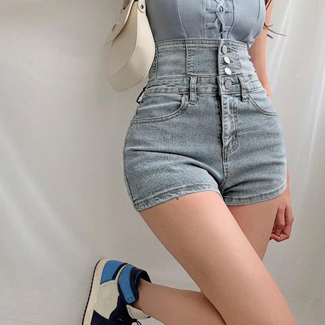 送料無料 新品 デニム ショートパンツ ハイウエスト美脚 < 女性ファッション  送料無料 新品 デニム ショートパンツ ハイウエスト美脚 < 女性ファッションの