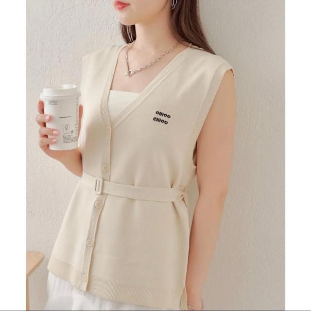 新品!!◆Chico/チコ◆ロゴ刺繍ルーズベスト★ライトベージュF*秋コーデ韓国コーデ♪ < ブランド  新品!!◆Chico/チコ◆ロゴ刺繍ルーズベスト★ライトベージュF*秋コーデ韓国コーデ♪  < ブランドの