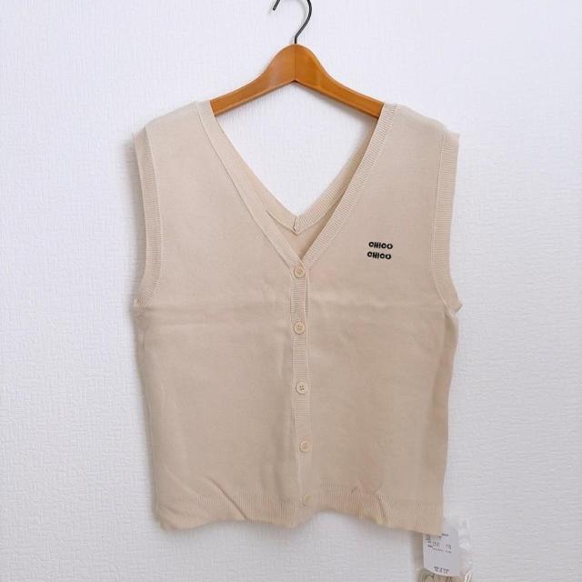 新品!!◆Chico/チコ◆ロゴ刺繍ルーズベスト★ライトベージュF*秋コーデ韓国コーデ♪ < ブランド  新品!!◆Chico/チコ◆ロゴ刺繍ルーズベスト★ライトベージュF*秋コーデ韓国コーデ♪ < ブランドの
