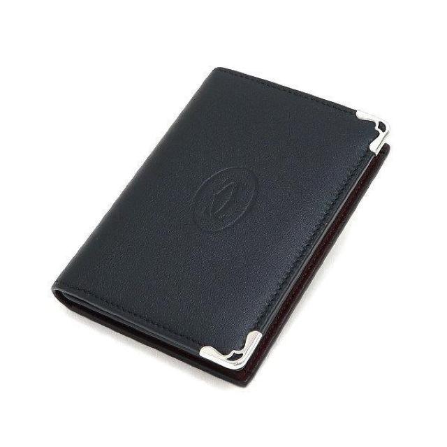 ◆ 本物 新品同様 ◆ カルティエ カードケース マストライン カーフ ブラック 黒 名刺入れ 保存袋 箱 人気 L3001367 < ブランド  ◆ 本物 新品同様 ◆ カルティエ カードケース マストライン カーフ ブラック 黒 名刺入れ 保存袋 箱 人気 L3001367 < ブランドの