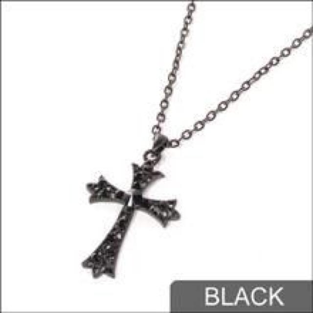 ゴシック調♪ラインストーン付 ブラッククロスネックレス < 男性アクセサリー/時計 ゴシック調♪ラインストーン付 ブラッククロスネックレス < 男性アクセサリー/時計の
