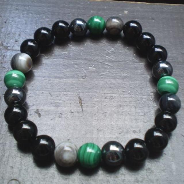 ☆厄除け・魔よけ☆マラカイトxモリオンxヘマタイトx天眼石 < 女性アクセサリー/時計  ☆厄除け・魔よけ☆マラカイトxモリオンxヘマタイトx天眼石  < 女性アクセサリー/時計の