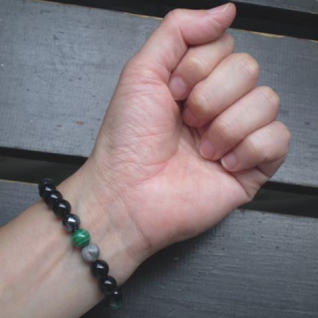 ☆厄除け・魔よけ☆マラカイトxモリオンxヘマタイトx天眼石 < 女性アクセサリー/時計  ☆厄除け・魔よけ☆マラカイトxモリオンxヘマタイトx天眼石 < 女性アクセサリー/時計の