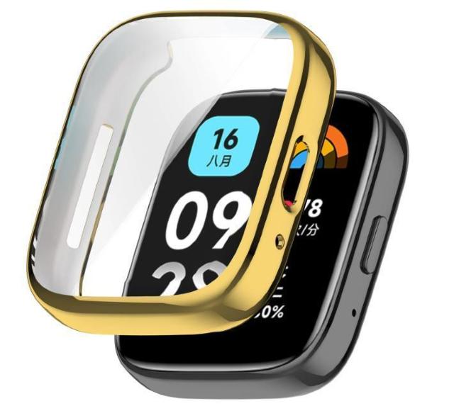 2個セット Xiaomi Redmi Watch 3 Active アクティブ ゴールド カバー フィルム ケース < 家電/AV  2個セット Xiaomi Redmi Watch 3 Active アクティブ ゴールド カバー フィルム ケース  < 家電/AVの