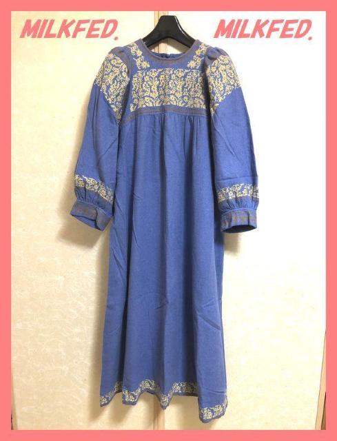 ☆ミルクフェド☆美品レア♪完売民族系チロリアン刺繍起毛ロングフレアワンピ < ブランド  ☆ミルクフェド☆美品レア♪完売民族系チロリアン刺繍起毛ロングフレアワンピ < ブランドの