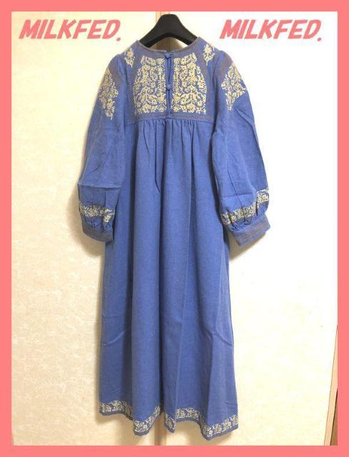 ☆ミルクフェド☆美品レア♪完売民族系チロリアン刺繍起毛ロングフレアワンピ < ブランド  ☆ミルクフェド☆美品レア♪完売民族系チロリアン刺繍起毛ロングフレアワンピ < ブランドの