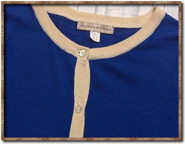 ヒューマンウーマン カットカーディガン 青☆やや難 < ブランド  ヒューマンウーマン カットカーディガン 青☆やや難 < ブランドの