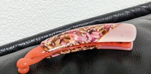 ■べっ甲風バナナクリップ■カラー ピンク&ブルー■2個セット < 女性アクセサリー/時計  ■べっ甲風バナナクリップ■カラー ピンク&ブルー■2個セット < 女性アクセサリー/時計の