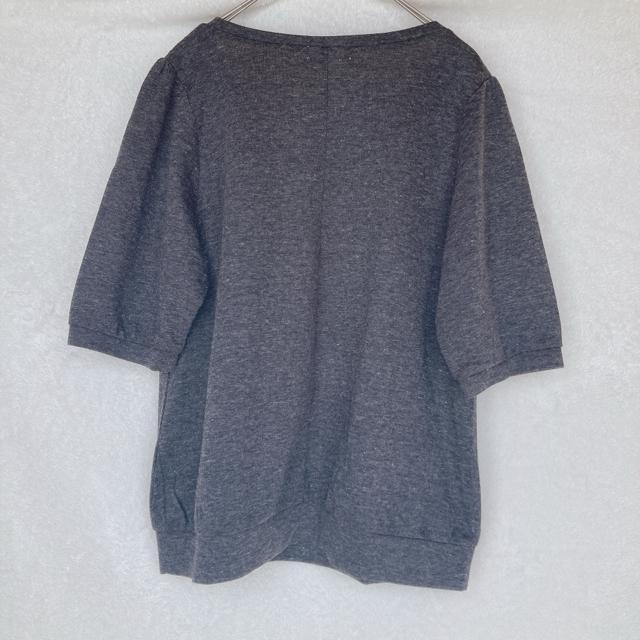 axes femme アクシーズ レースフリンジ付 五分袖 トップス カットソー ダークグレー M N2m < ブランド  axes femme アクシーズ レースフリンジ付 五分袖 トップス カットソー ダークグレー M N2m < ブランドの