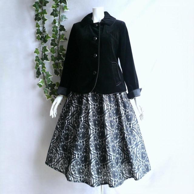 新品 S587 M×F 別珍ジャケット×花刺繍フレアスカート コーデ セット 上品 高級 セレモニー 結婚式 お出かけ < 女性ファッション 新品 S587 M×F 別珍ジャケット×花刺繍フレアスカート コーデ セット 上品 高級 セレモニー 結婚式 お出かけ < 女性ファッションの