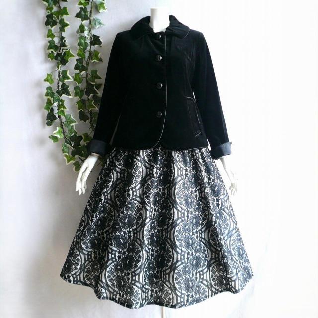 新品 S587 M×F 別珍ジャケット×花刺繍フレアスカート コーデ セット 上品 高級 セレモニー 結婚式 お出かけ < 女性ファッション 新品 S587 M×F 別珍ジャケット×花刺繍フレアスカート コーデ セット 上品 高級 セレモニー 結婚式 お出かけ < 女性ファッションの