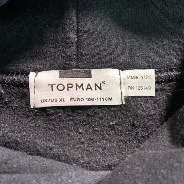 TOPMAN 英国製 XL パーカー 赤いバラ刺繍 スウェット 黒 ビンテージ 裏起毛 プルオーバー < 男性ファッション TOPMAN 英国製 XL パーカー 赤いバラ刺繍 スウェット 黒 ビンテージ 裏起毛 プルオーバー < 男性ファッションの