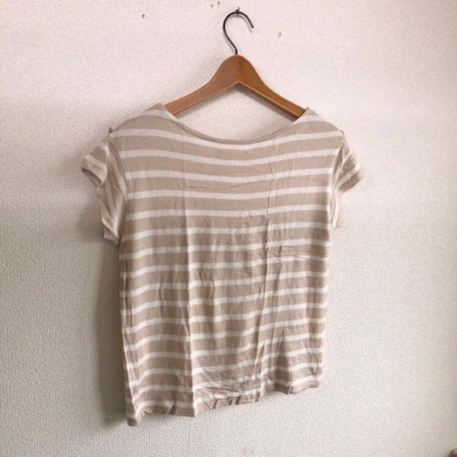 ◆LE SOUK/ルスーク◆シンプルボーダーカットソー★ベージュ38サイズ*上品感*オフィスコーデ < ブランド ◆LE SOUK/ルスーク◆シンプルボーダーカットソー★ベージュ38サイズ*上品感*オフィスコーデ < ブランドの