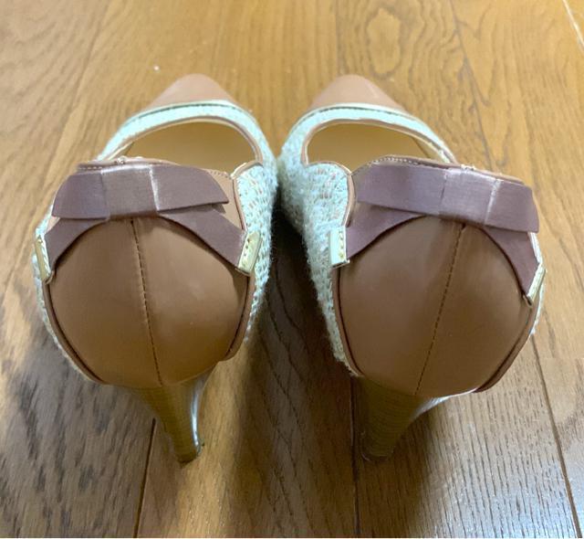 バックリボン ツートンパンプス(24cm) < 女性ファッション  バックリボン ツートンパンプス(24cm) < 女性ファッションの