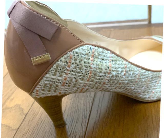 バックリボン ツートンパンプス(24cm) < 女性ファッション  バックリボン ツートンパンプス(24cm) < 女性ファッションの