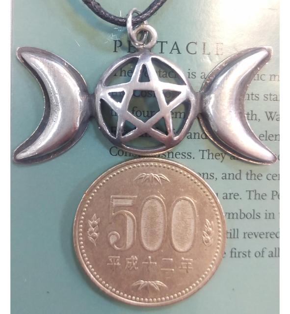 AzureGreen:Triple Moon Pentagram pendant < 女性アクセサリー/時計  AzureGreen:Triple Moon Pentagram pendant < 女性アクセサリー/時計の