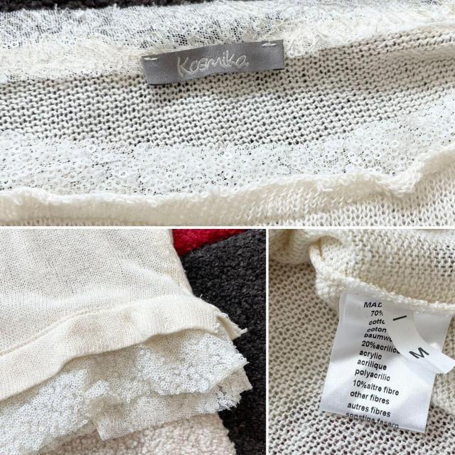 イタリア製kosmika 長袖コットンニット 白 #M < 女性ファッション  イタリア製kosmika 長袖コットンニット 白 #M < 女性ファッションの