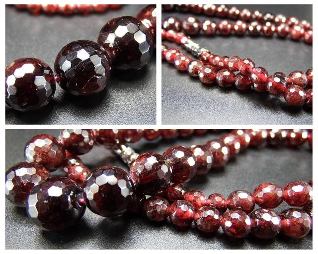 ガーネット天然石ネックレス1月の誕生石ミラーカット最大約11mm弱玉 < 女性アクセサリー/時計  ガーネット天然石ネックレス1月の誕生石ミラーカット最大約11mm弱玉 < 女性アクセサリー/時計の