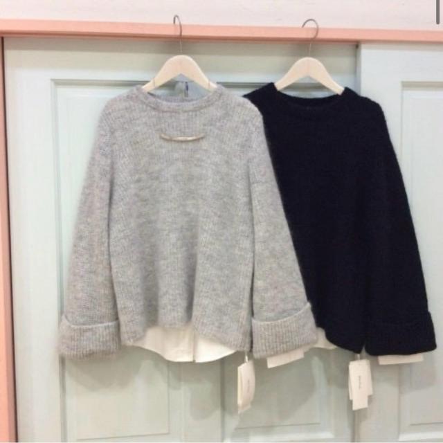 ◆Mila Owen/ミラオーウェン◆畦ニットプルオーバー★グレーF*秋コーデ*美品♪ < ブランド  ◆Mila Owen/ミラオーウェン◆畦ニットプルオーバー★グレーF*秋コーデ*美品♪ < ブランドの