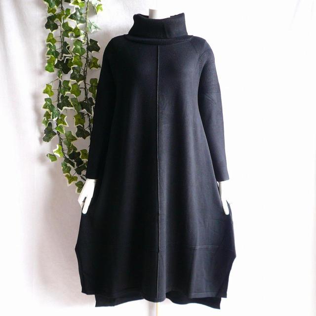 新品 9388 ML センタータック ニット ワンピース 秋 冬 黒 ゆったりタートルネック コクーン 上質 上品 < 女性ファッション 新品 9388 ML センタータック ニット ワンピース 秋 冬 黒 ゆったりタートルネック コクーン 上質 上品 < 女性ファッションの