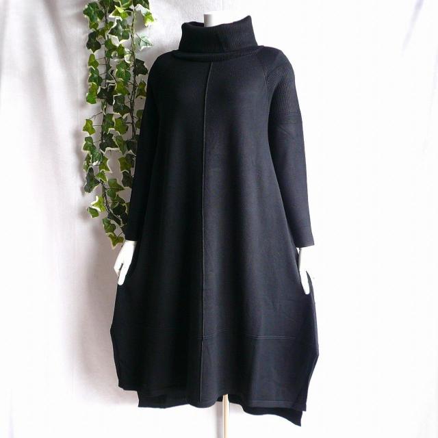新品 9388 ML センタータック ニット ワンピース 秋 冬 黒 ゆったりタートルネック コクーン 上質 上品 < 女性ファッション 新品 9388 ML センタータック ニット ワンピース 秋 冬 黒 ゆったりタートルネック コクーン 上質 上品 < 女性ファッションの