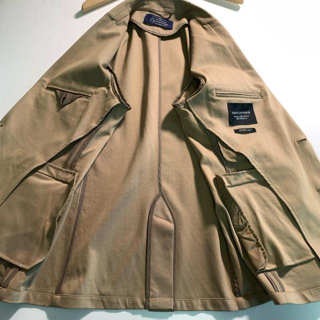 ナノユニバース ダメリーノ ストレッチ テーラードジャケット アンコン ベージュ Mサイズ < 男性ファッション ナノユニバース ダメリーノ ストレッチ テーラードジャケット アンコン ベージュ Mサイズ < 男性ファッションの